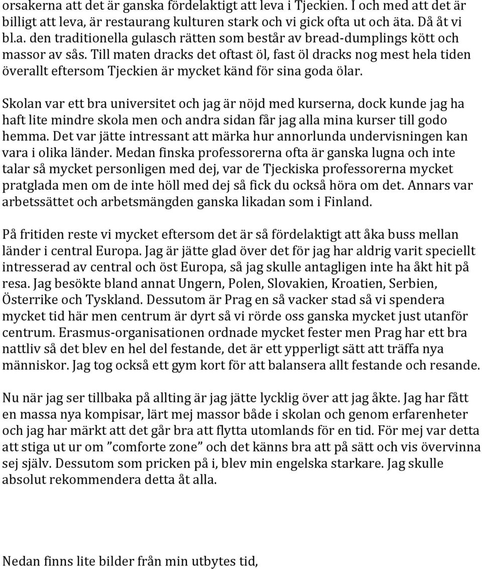 Skolan var ett bra universitet och jag är nöjd med kurserna, dock kunde jag ha haft lite mindre skola men och andra sidan får jag alla mina kurser till godo hemma.