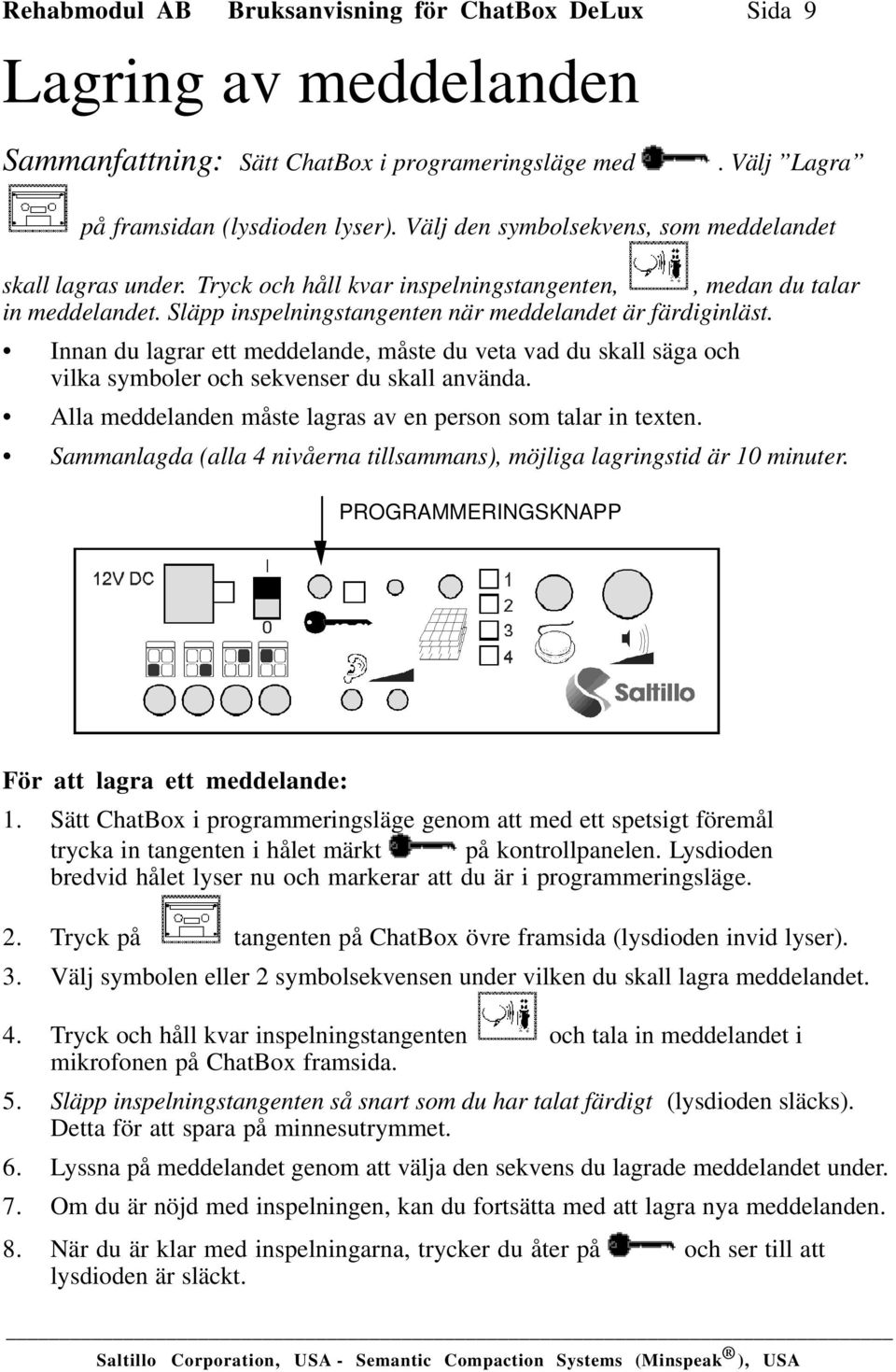 Innan du lagrar ett meddelande, måste du veta vad du skall säga och vilka symboler och sekvenser du skall använda. Alla meddelanden måste lagras av en person som talar in texten.