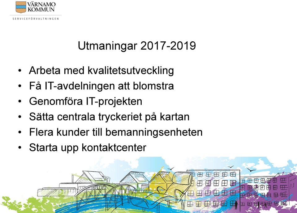 Genomföra IT-projekten Sätta centrala tryckeriet