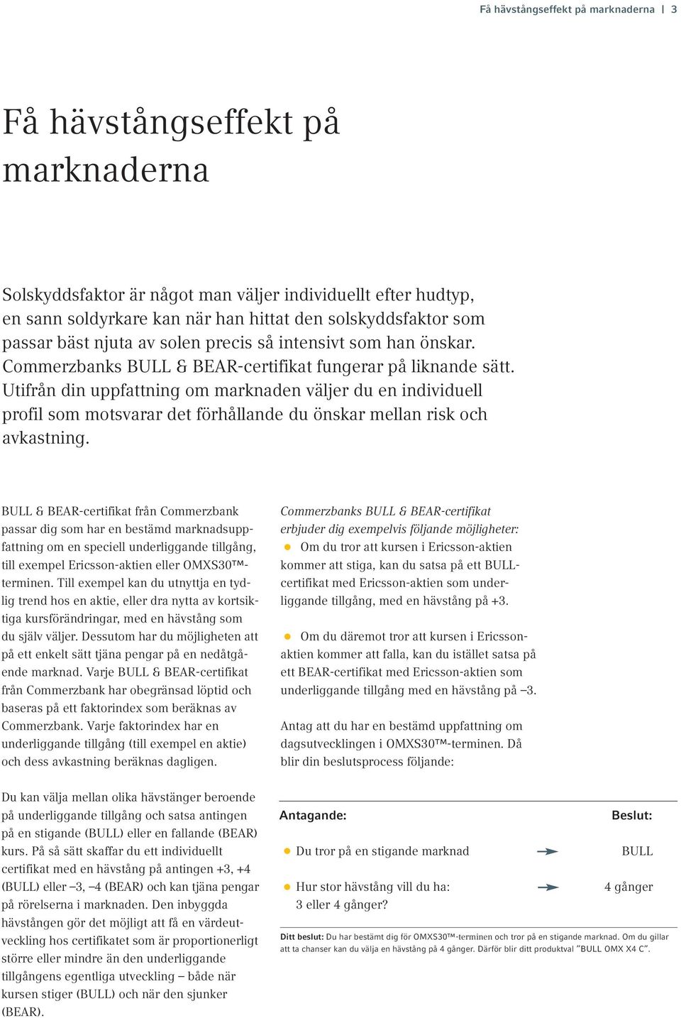 Utifrån din uppfattning om marknaden väljer du en individuell profil som motsvarar det förhållande du önskar mellan risk och avkastning.