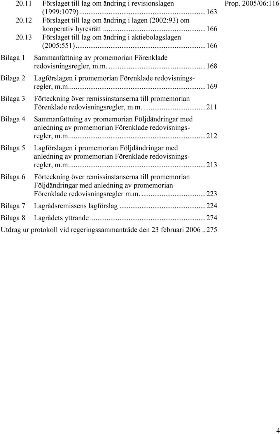 ..166 Sammanfattning av promemorian Förenklade redovisningsregler, m.m....168 Lagförslagen i promemorian Förenklade redovisningsregler, m.m...169 Förteckning över remissinstanserna till promemorian Förenklade redovisningsregler, m.