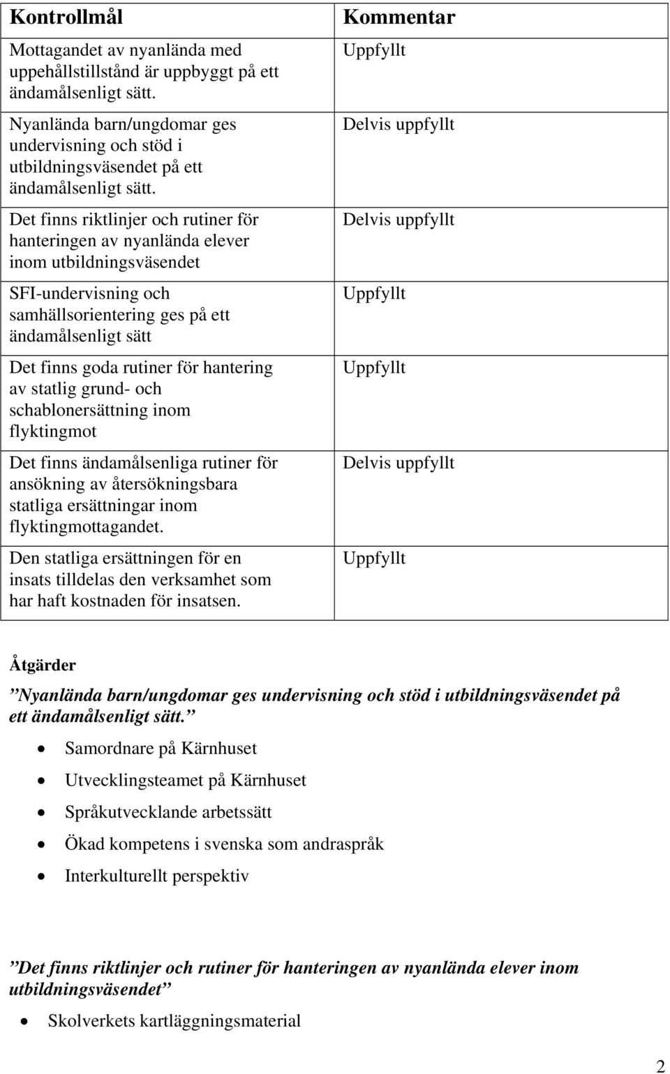 hantering av statlig grund- och schablonersättning inom flyktingmot Det finns ändamålsenliga rutiner för ansökning av återsökningsbara statliga ersättningar inom flyktingmottagandet.