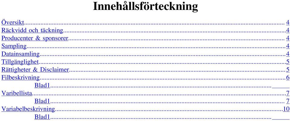 ..4 Tillgänglighet...5 Rättigheter & Disclaimer...5 Filbeskrivning.