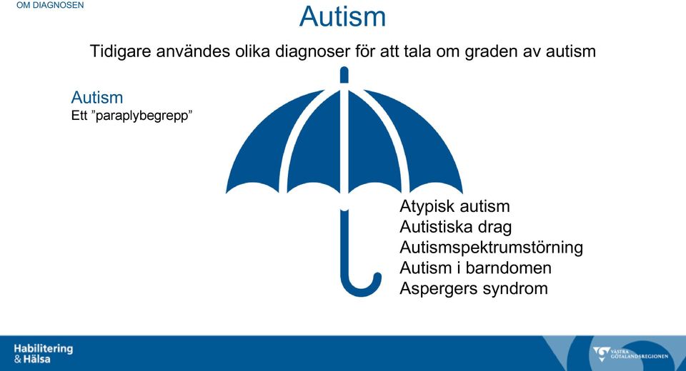 paraplybegrepp Atypisk autism Autistiska drag