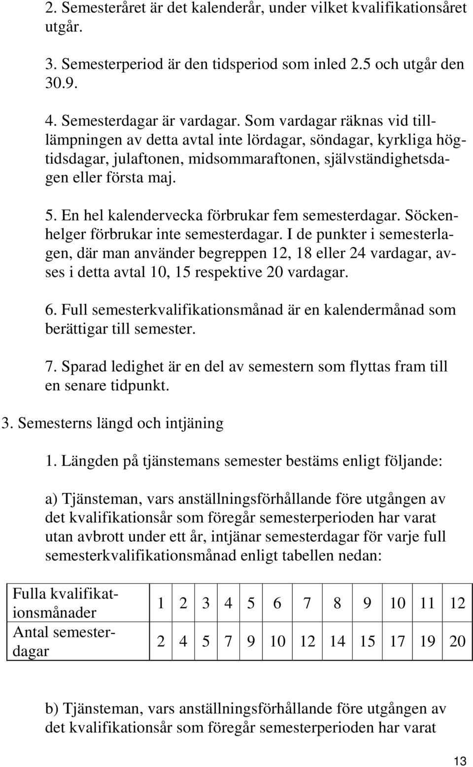 En hel kalendervecka förbrukar fem semesterdagar. Söckenhelger förbrukar inte semesterdagar.