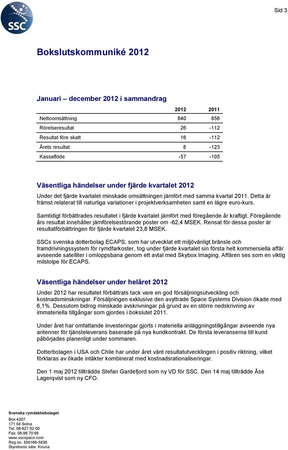 Detta är främst relaterat till naturliga variationer i projektverksamheten samt en lägre euro-kurs. Samtidigt förbättrades resultatet i fjärde kvartalet jämfört med föregående år kraftigt.