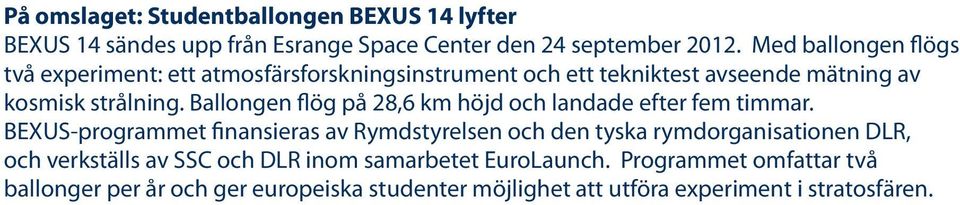 Ballongen flög på 28,6 km höjd och landade efter fem timmar.