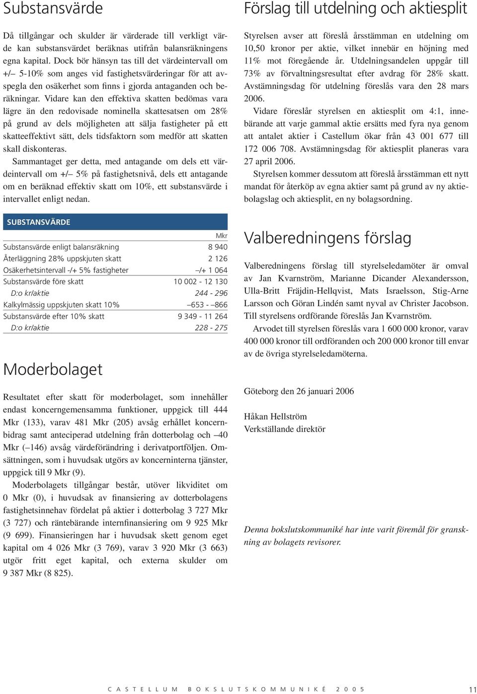 Vidare kan den effektiva skatten bedömas vara lägre än den redovisade nominella skattesatsen om 28% på grund av dels möjligheten att sälja fastigheter på ett skatteeffektivt sätt, dels tidsfaktorn