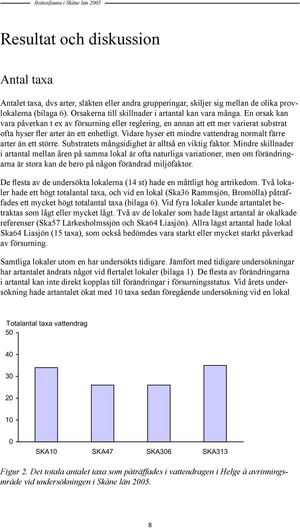 Vidare hyser ett mindre vattendrag normalt färre arter än ett större. Substratets mångsidighet är alltså en viktig faktor.