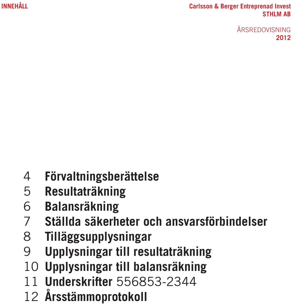 Tilläggsupplysningar 9 Upplysningar till resultaträkning 10