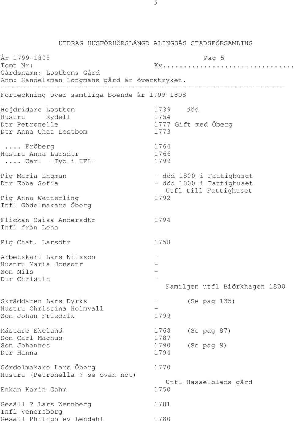 .. Carl -Tyd i HFL- 1799 Pig Maria Engman Dtr Ebba Sofia Pig Anna Wetterling 1792 Infl Gödelmakare Öberg Flickan Caisa Andersdtr 1794 Infl från Lena Pig Chat.