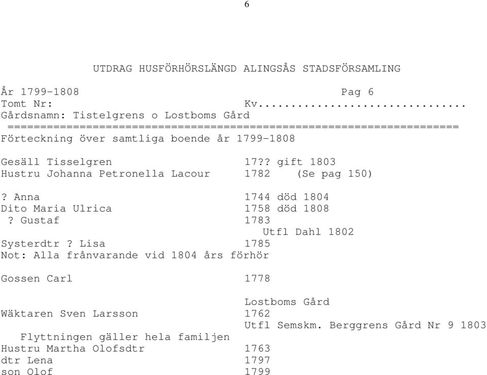 Gustaf 1783 Utfl Dahl 1802 Systerdtr?