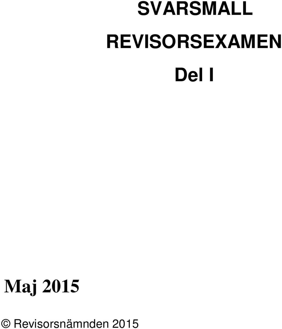 Del I Maj 2015