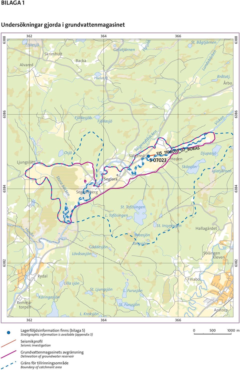 Tofösingen St. Insyningen Hallagärdet Breasjön Ringsjön Gäddesjön Lövåsasjön Solängen Kleven 6382 6384 6386 6388 Rydal Lilla sjön St. Ljungsjön L. Furusjön Käringasjön Remma- St. Furusjön torpen L.
