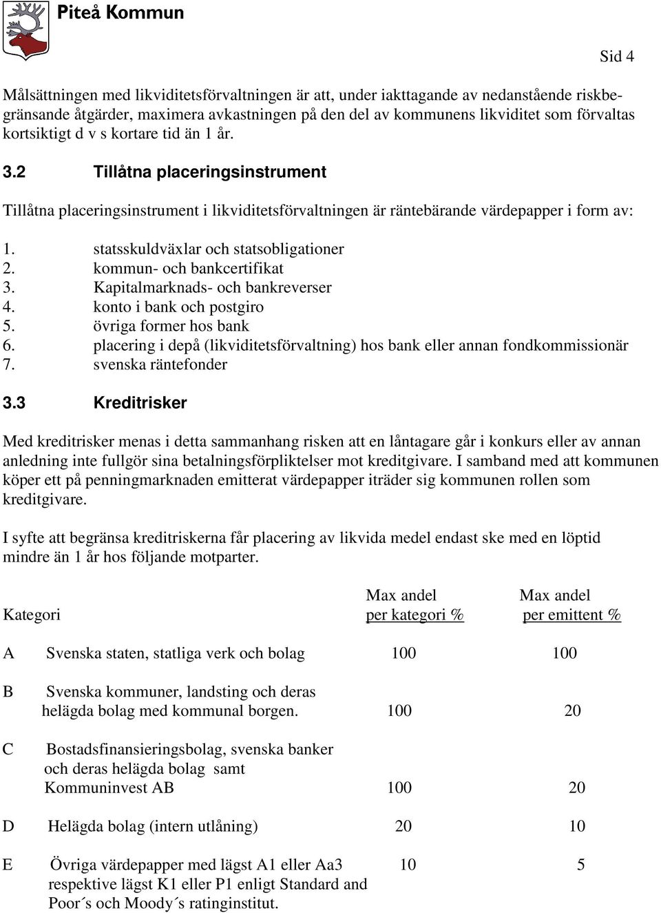 statsskuldväxlar och statsobligationer 2. kommun- och bankcertifikat 3. Kapitalmarknads- och bankreverser 4. konto i bank och postgiro 5. övriga former hos bank 6.