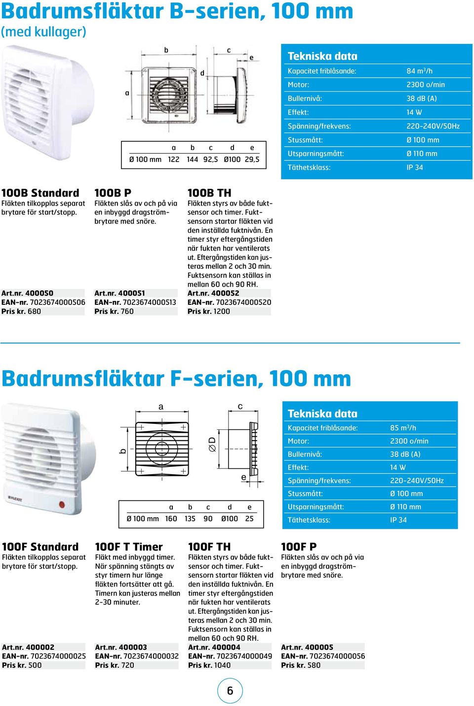 Fukt- e 29,5 30 en inbyggd dragströmbrytare med snöre. sensorn startar fläkten vid den inställda fuktnivån. En timer styr eftergångstiden när fukten har ventilerats ut.