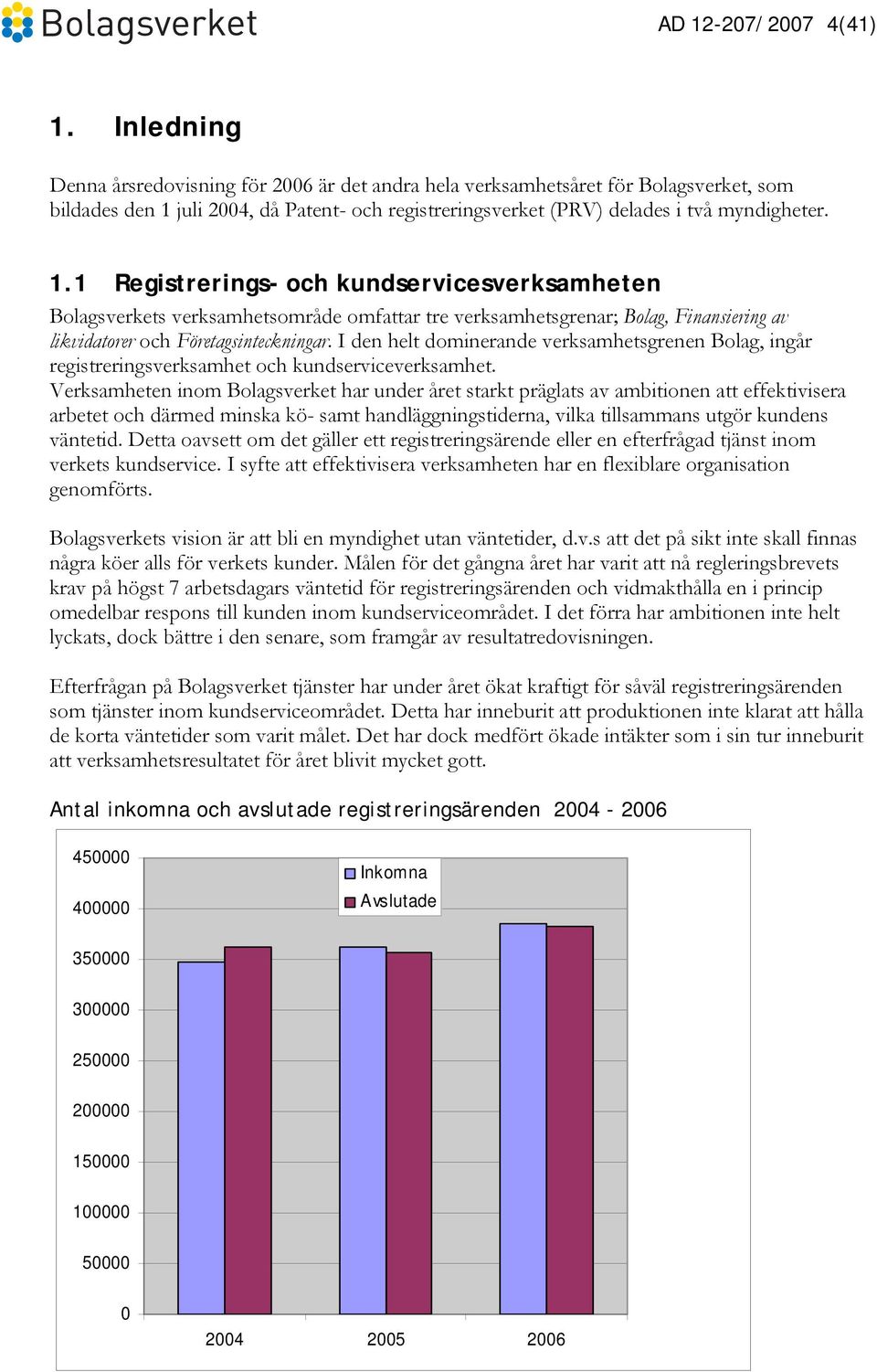 juli 2004, då Patent- och registreringsverket (PRV) delades i två myndigheter. 1.
