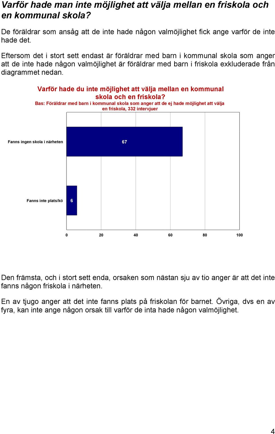 Varför hade du inte möjlighet att välja mellan en kommunal skola och en friskola?