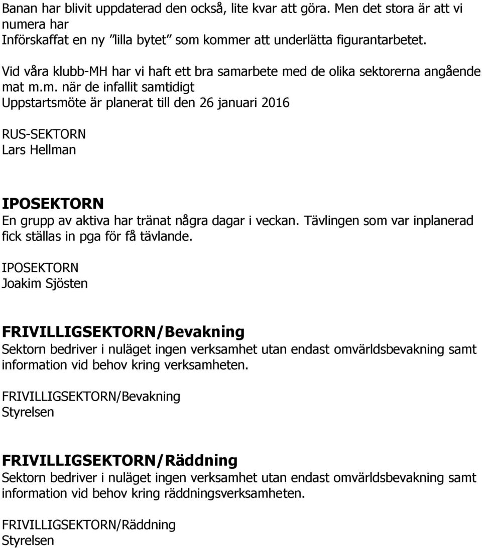 Tävlingen som var inplanerad fick ställas in pga för få tävlande.