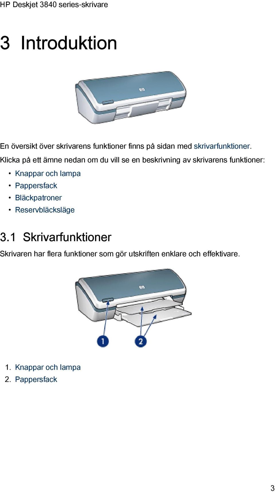 lampa Pappersfack Bläckpatroner Reservbläcksläge 3.