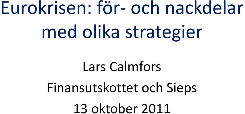 strategier Lars Calmfors