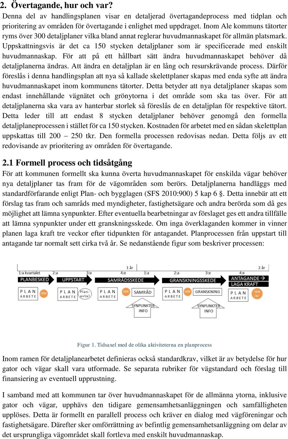 Uppskattningsvis är det ca 150 stycken detaljplaner som är specificerade med enskilt huvudmannaskap. För att på ett hållbart sätt ändra huvudmannaskapet behöver då detaljplanerna ändras.