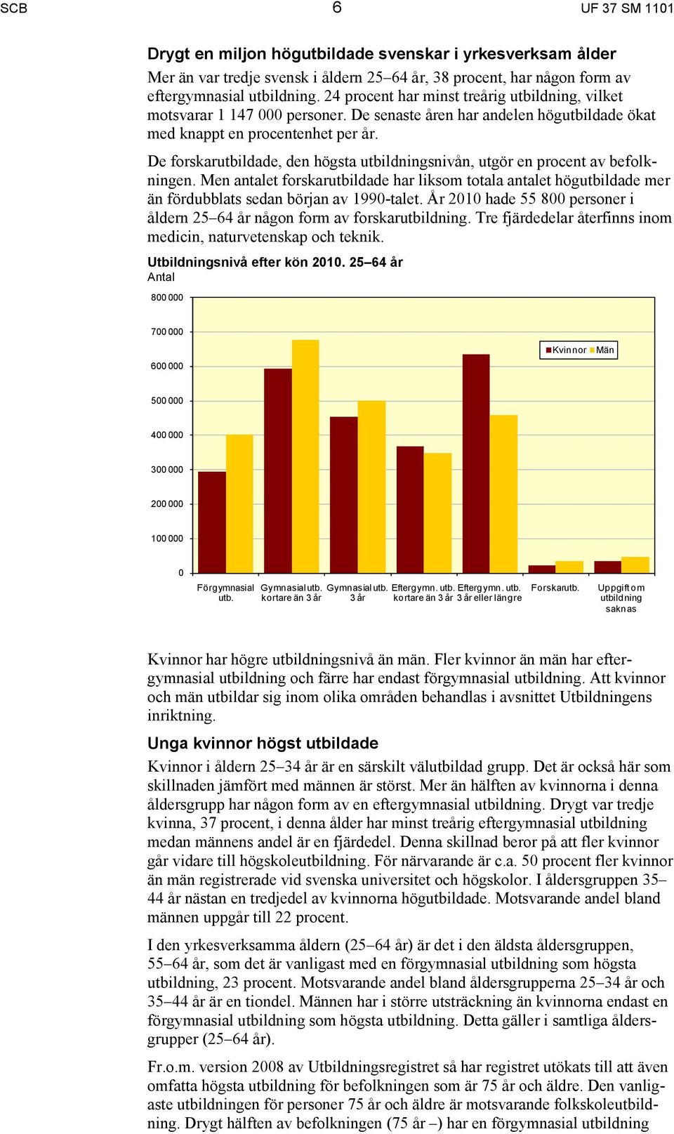 De forskarutbildade, den högsta snivån, utgör en procent av befolkningen. Men antalet forskarutbildade har liksom totala antalet högutbildade mer än fördubblats sedan början av 1990-talet.