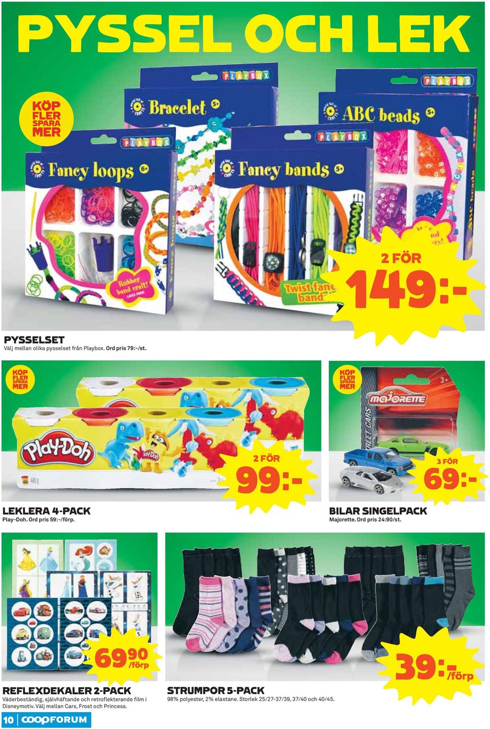 3 FÖR 69k REFLEXDEKALER 2-PACK Väderbeständig, självhäftande och retroflekterande film i Disneymotiv.