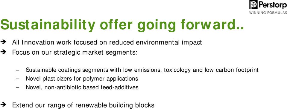 segments: Sustainable coatings segments with low emissions, toxicology and low carbon