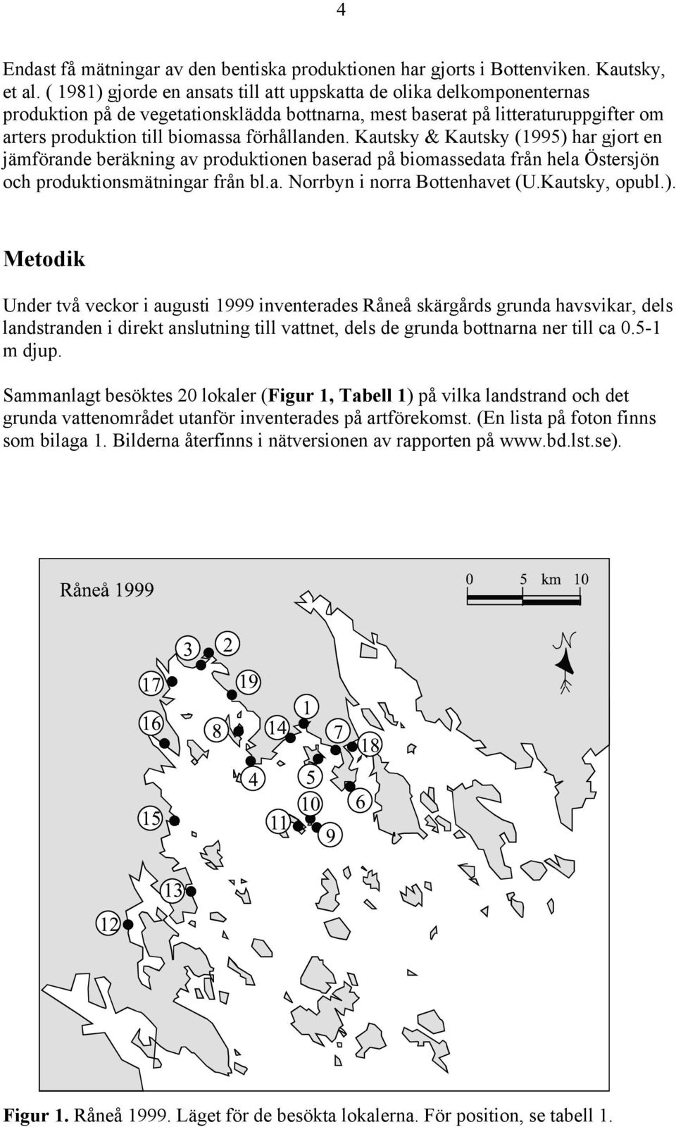 förhållanden. Kautsky & Kautsky (1995) har gjort en jämförande beräkning av produktionen baserad på biomassedata från hela Östersjön och produktionsmätningar från bl.a. Norrbyn i norra Bottenhavet (U.