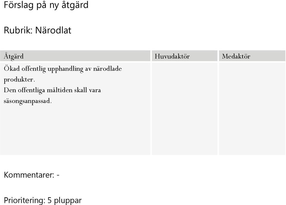 Den offentliga måltiden skall vara