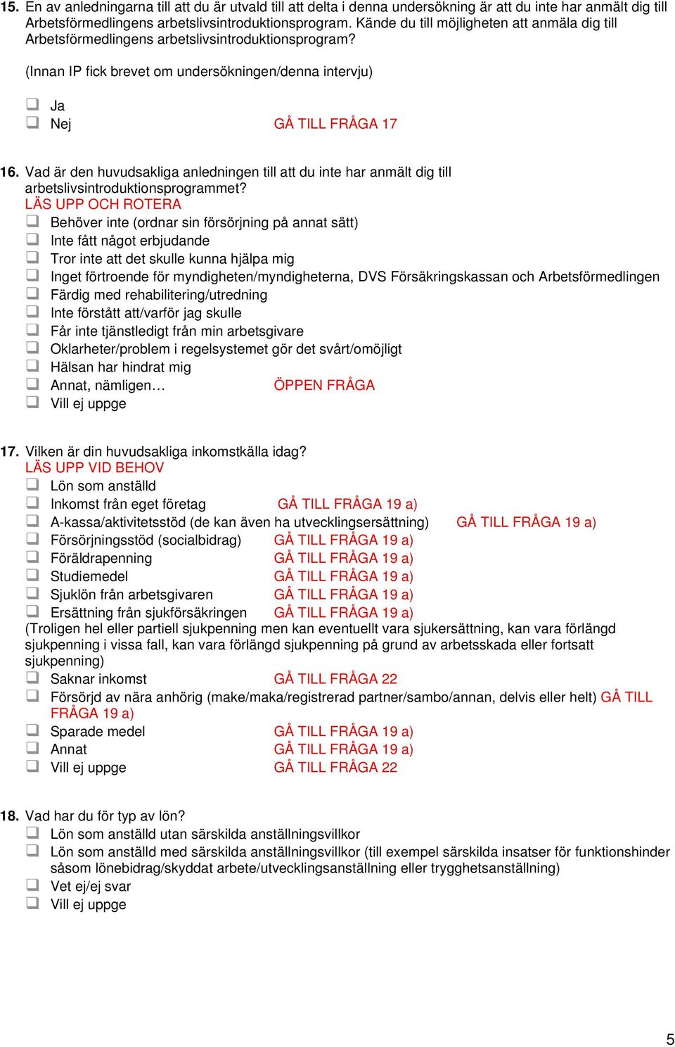 Vad är den huvudsakliga anledningen till att du inte har anmält dig till arbetslivsintroduktionsprogrammet?