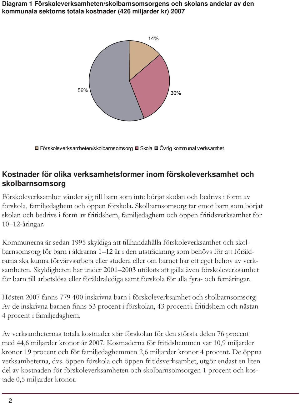 familjedaghem och öppen förskola. Skolbarnsomsorg tar emot barn som börjat skolan och bedrivs i form av fritidshem, familjedaghem och öppen fritidsverksamhet för 10 12-åringar.