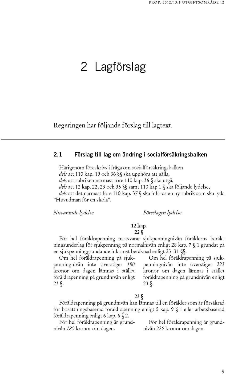 37 ska införas en ny rubrik som ska lyda Huvudman för en skola. Nuvarande lydelse Föreslagen lydelse 12 kap.