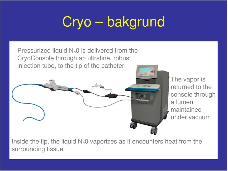 vapor is returned to the console through a lumen maintained under vacuum