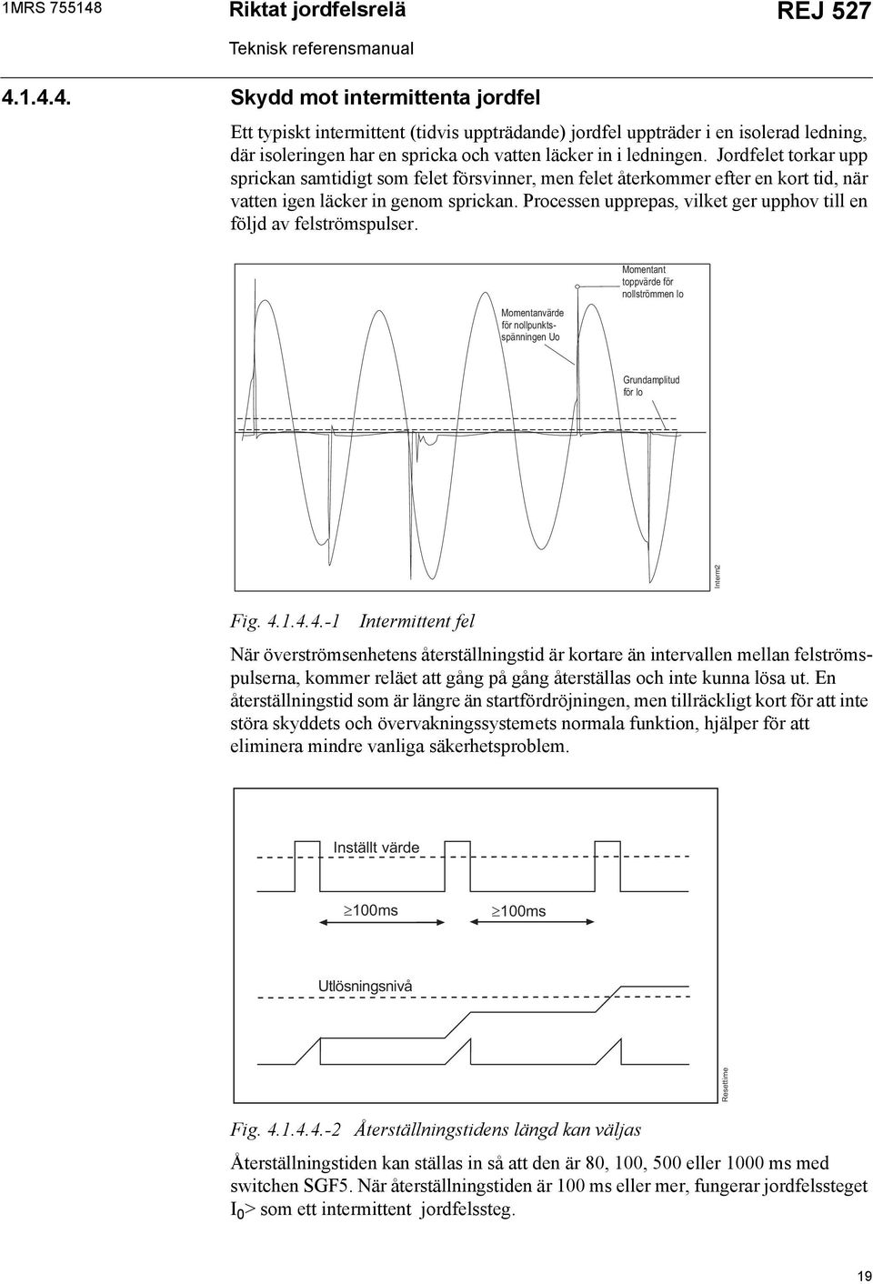 Processen upprepas, vilket ger upphov till en följd av felströmspulser. Interm2 Fig. 4.