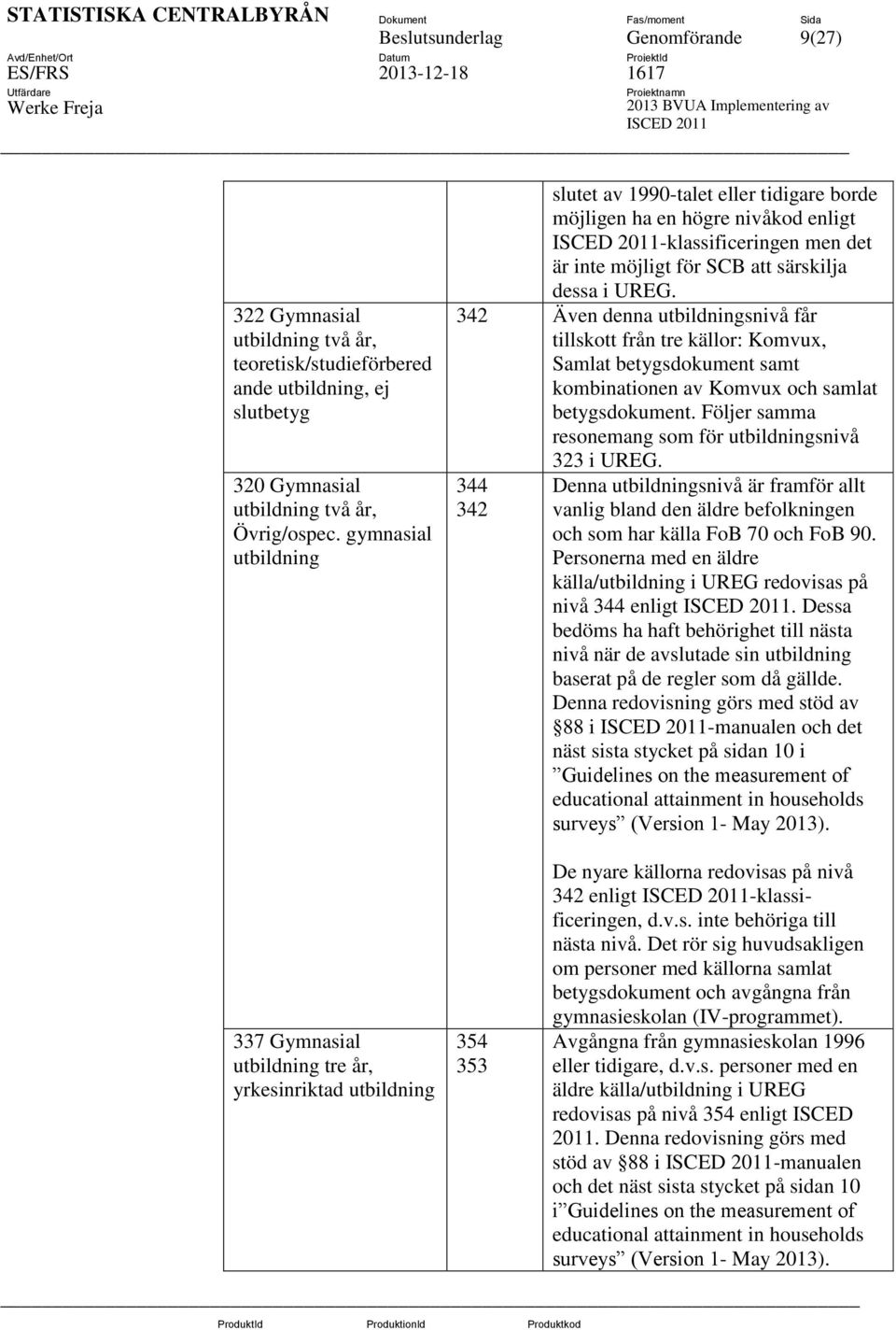 342 Även denna utbildningsnivå får tillskott från tre källor: Komvux, Samlat betygsdokument samt kombinationen av Komvux och samlat betygsdokument.