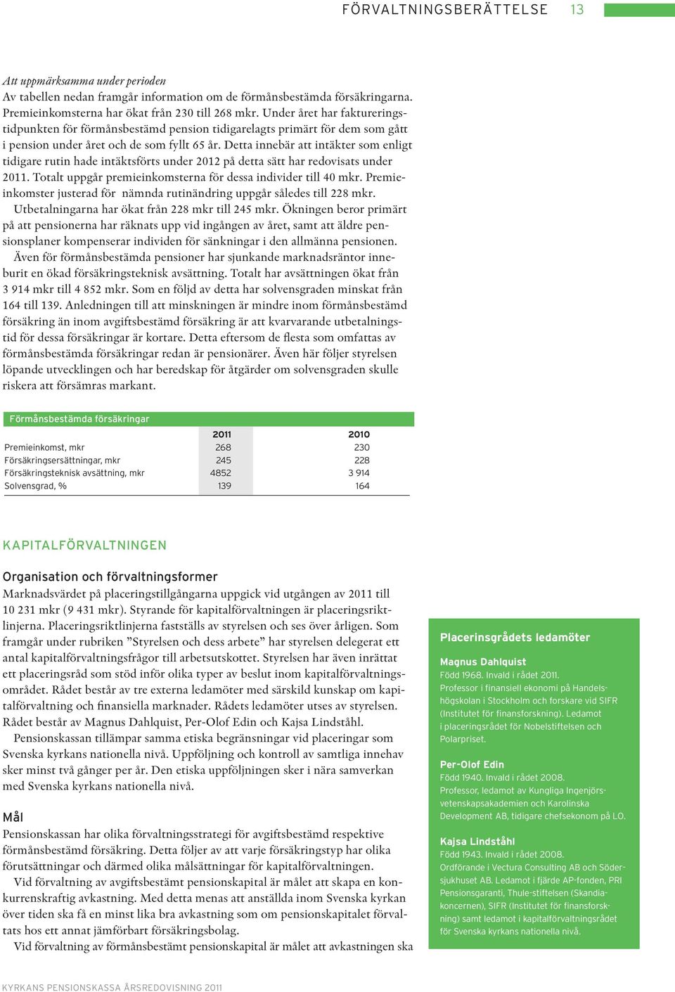 Detta innebär att intäkter som enligt tidigare rutin hade intäktsförts under 2012 på detta sätt har redovisats under 2011. Totalt uppgår premieinkomsterna för dessa individer till 40 mkr.