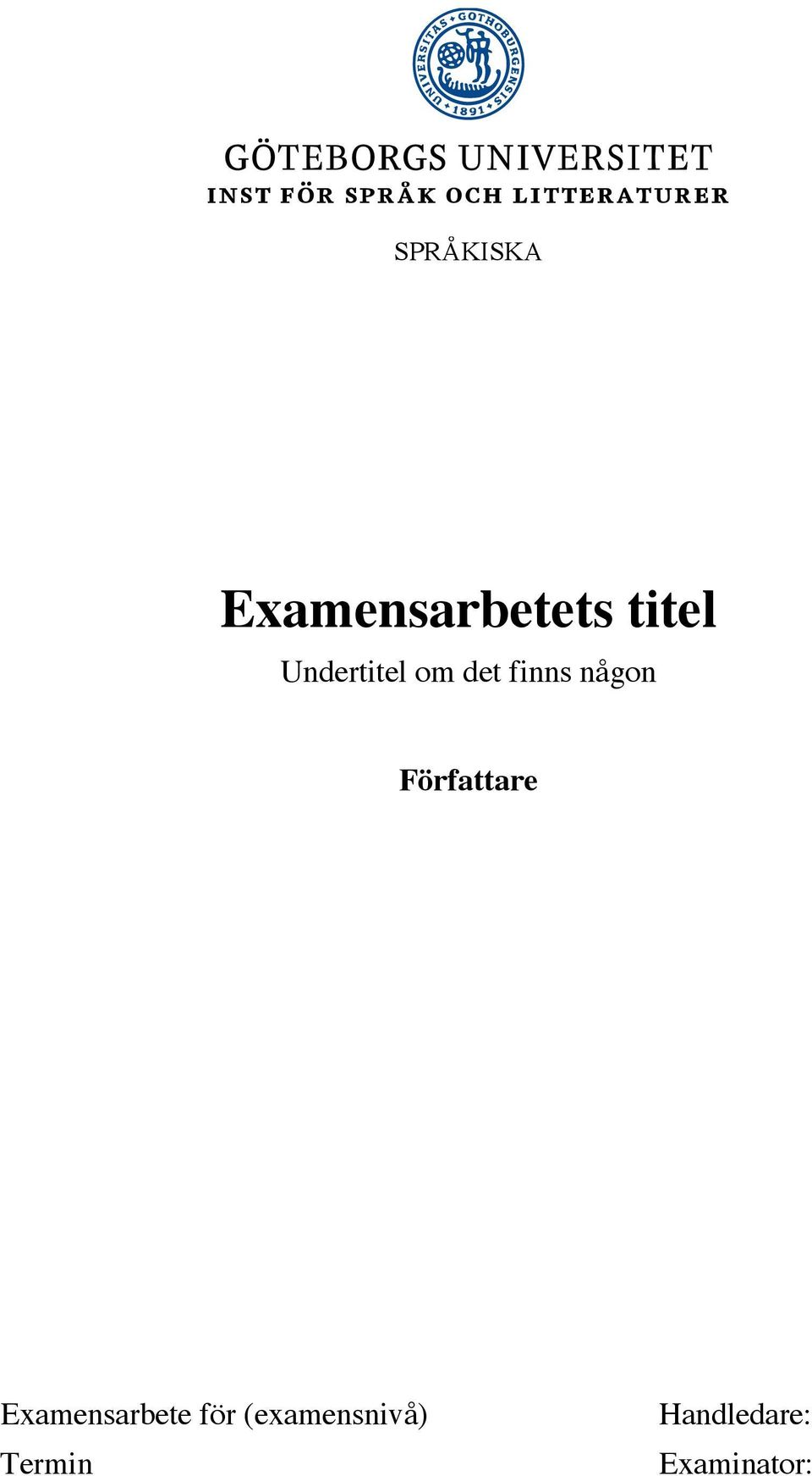 Författare Examensarbete för