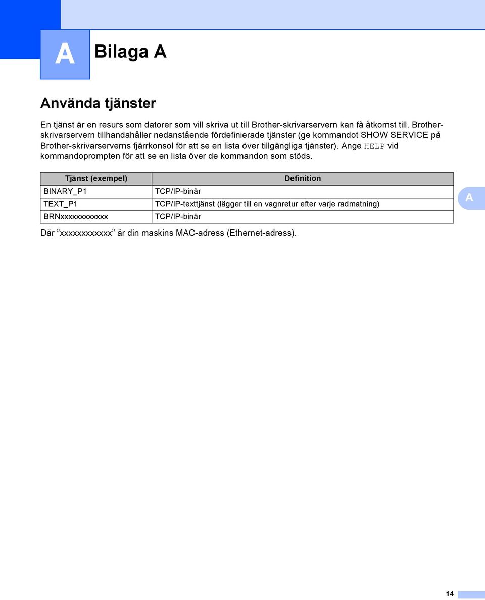en lista över tillgängliga tjänster). nge HELP vid kommandoprompten för att se en lista över de kommandon som stöds.