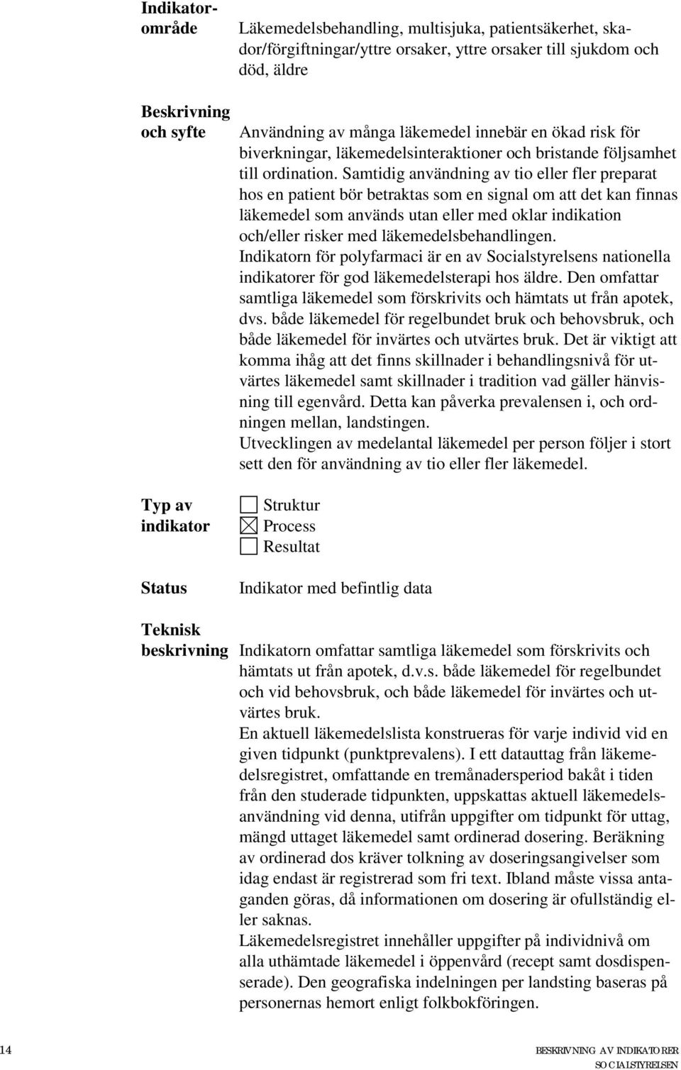 Samtidig användning av tio eller fler preparat hos en patient bör betraktas som en signal om att det kan finnas läkemedel som används utan eller med oklar indikation och/eller risker med