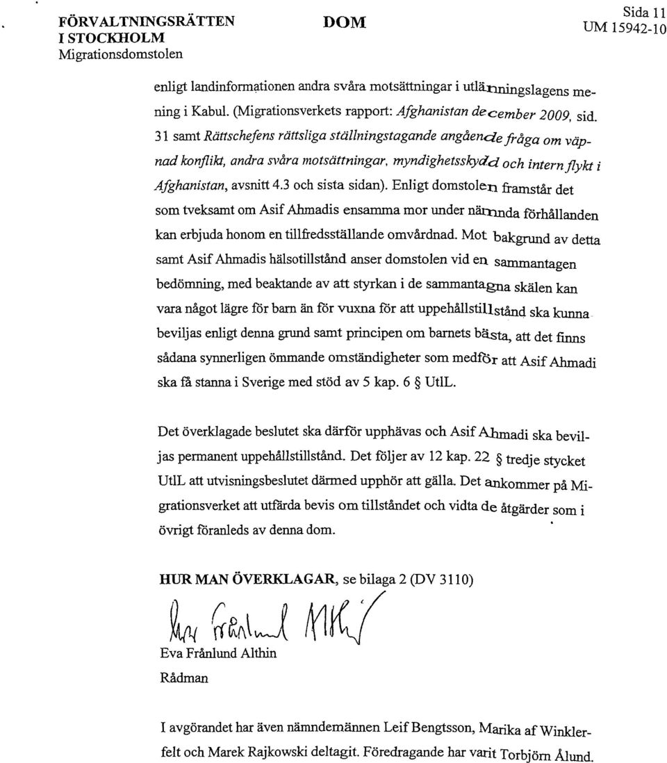 , andra svåra motsättningar, myndighets skydd ocn i n f ern flyfa z- Afghanistan, avsnitt 4.3 och sista sidan).