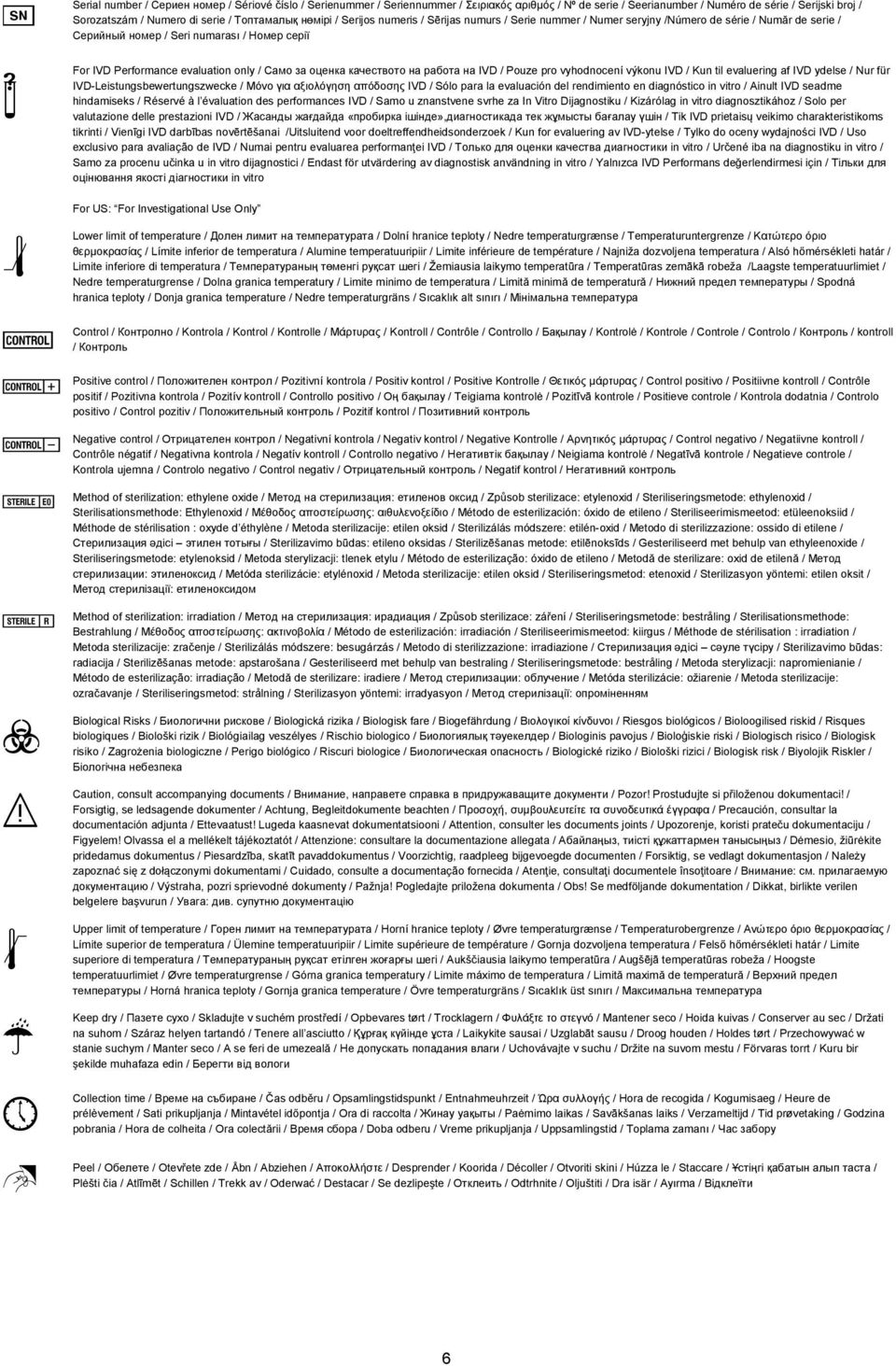 only / Само за оценка качеството на работа на IVD / Pouze pro vyhodnocení výkonu IVD / Kun til evaluering af IVD ydelse / Nur für IVD-Leistungsbewertungszwecke / Mόνο για αξιολόγηση απόδοσης IVD /