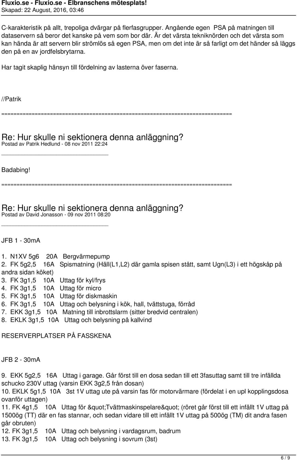 Har tagit skaplig hänsyn till fördelning av lasterna över faserna. //Patrik Postad av Patrik Hedlund - 08 nov 2011 22:24 Badabing! Postad av David Jonasson - 09 nov 2011 08:20 JFB 1-30mA 1.