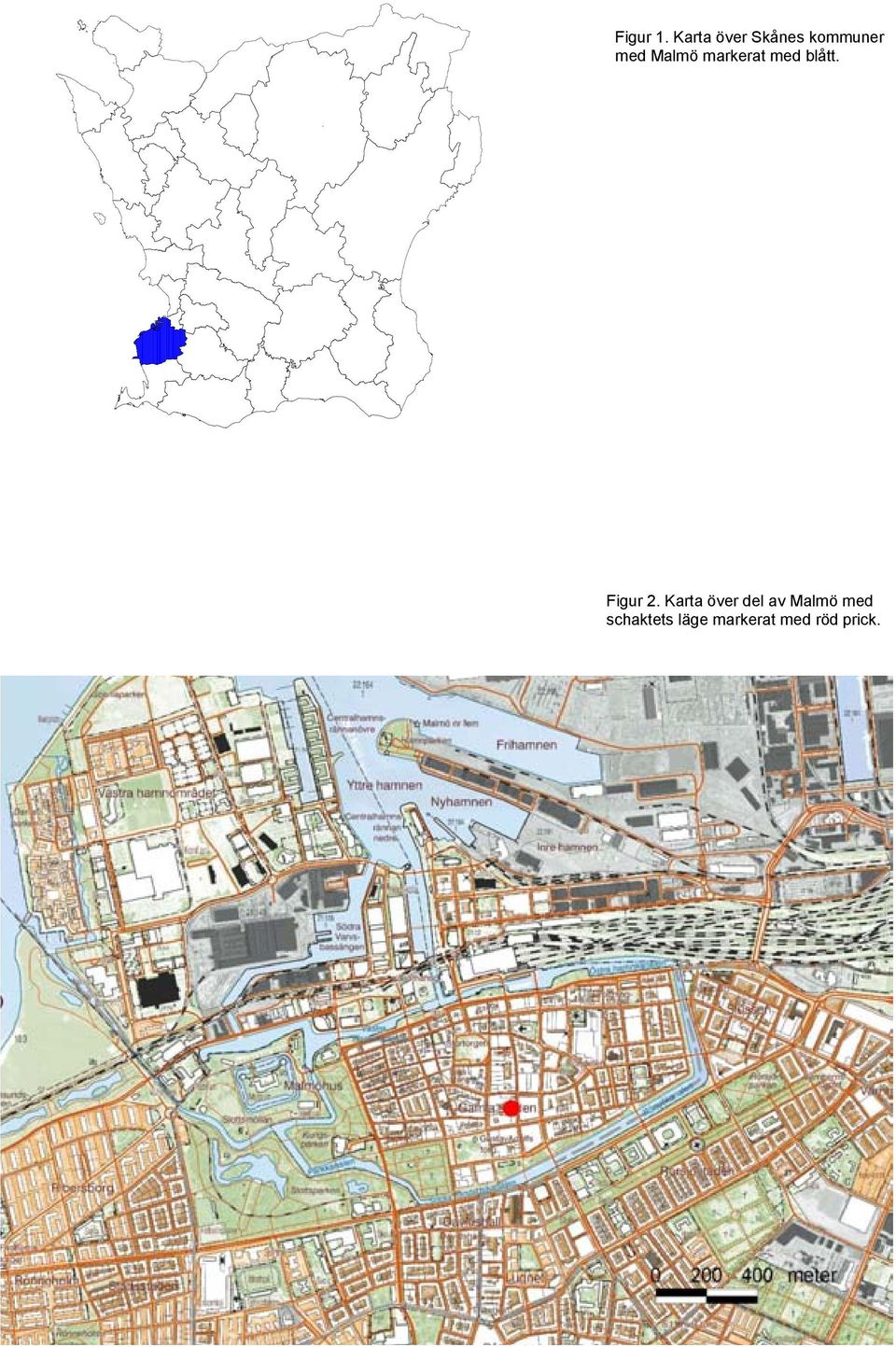 Malmö markerat med blått. Figur 2.