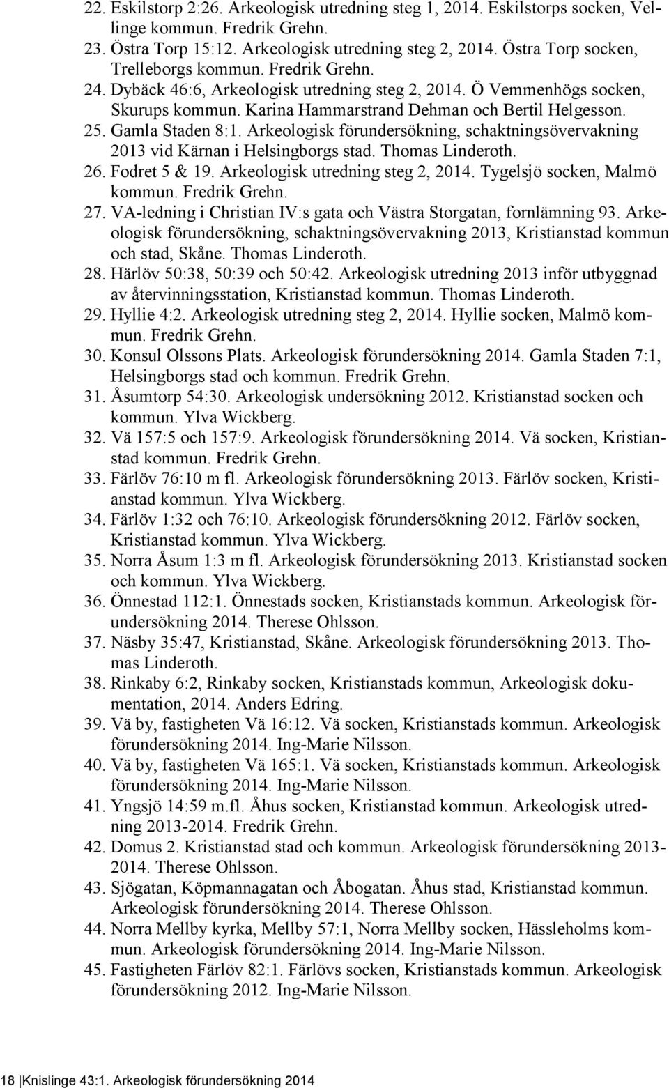 Gamla Staden 8:1. Arkeologisk förundersökning, schaktningsövervakning 2013 vid Kärnan i Helsingborgs stad. Thomas Linderoth. 26. Fodret 5 & 19. Arkeologisk utredning steg 2, 2014.