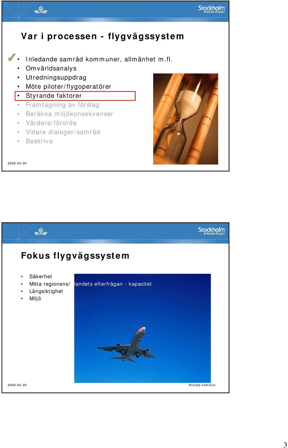 Omvärldsanalys Utredningsuppdrag Möte piloter/flygoperatörer Styrande faktorer