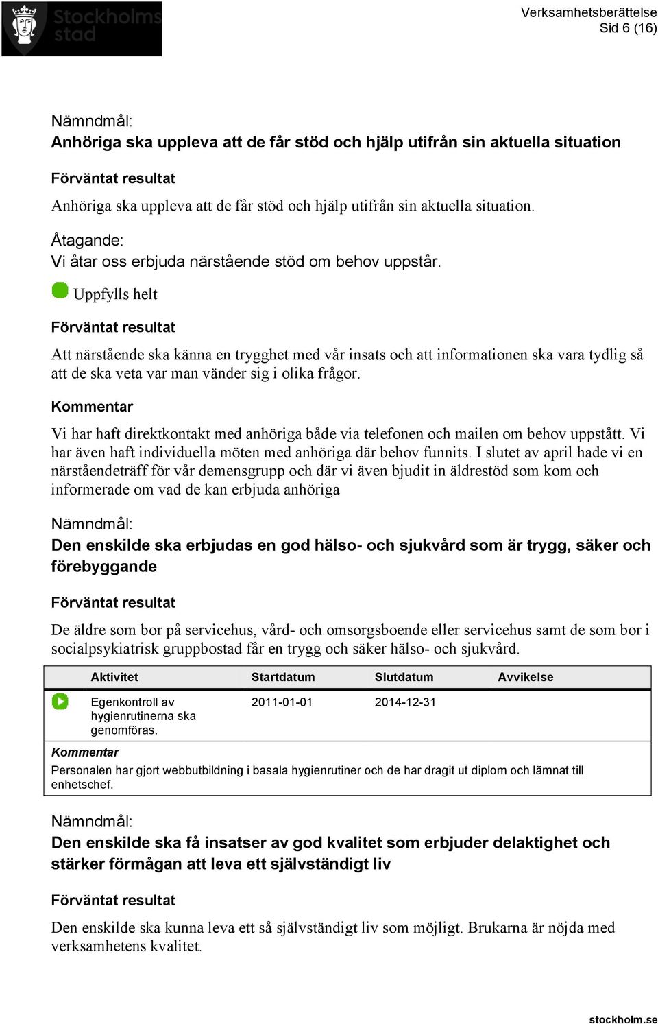 Vi har haft direktkontakt med anhöriga både via telefonen och mailen om behov uppstått. Vi har även haft individuella möten med anhöriga där behov funnits.