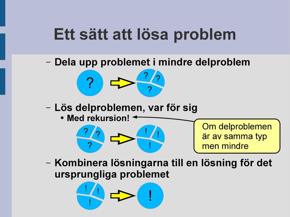 Kombinera lösningarna till en lösning för det