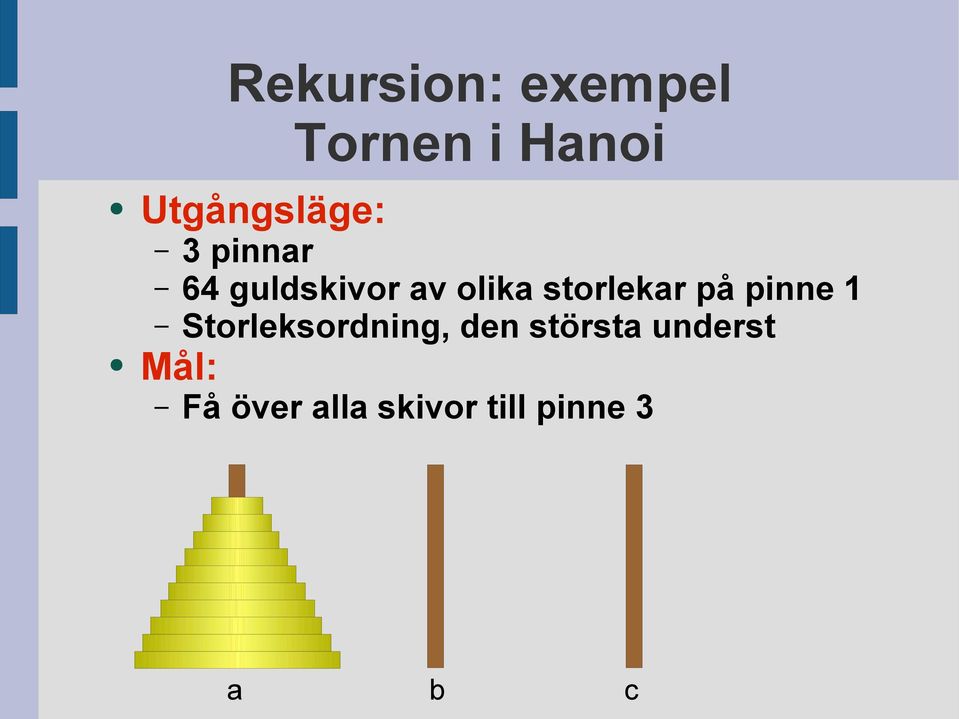 pinne 1 Storleksordning, den största